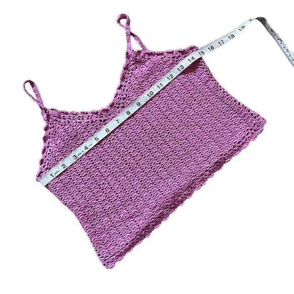 Purple Crochet Crop Spaghetti Strap Casual Top S
L - Picture 6 of 8